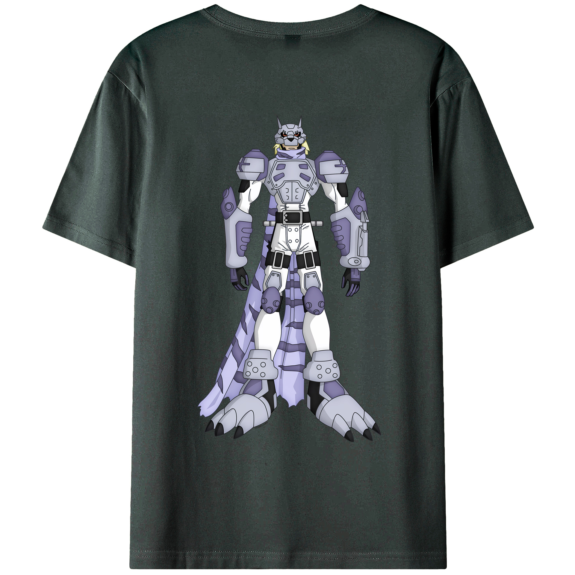 （画像用） Digimon デジタルモンスター/デジモン 綿100％ メンズ半袖Tシャツ（バックプリント） 通気性